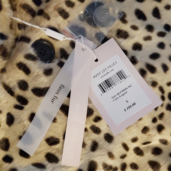 Avec Les Filles Leopard Print Car Coat Faux Fur - Picture 7 of 7